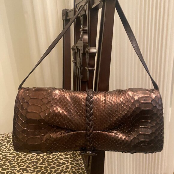 Ferragamo Python Evening Purse - Picture 3 of 14